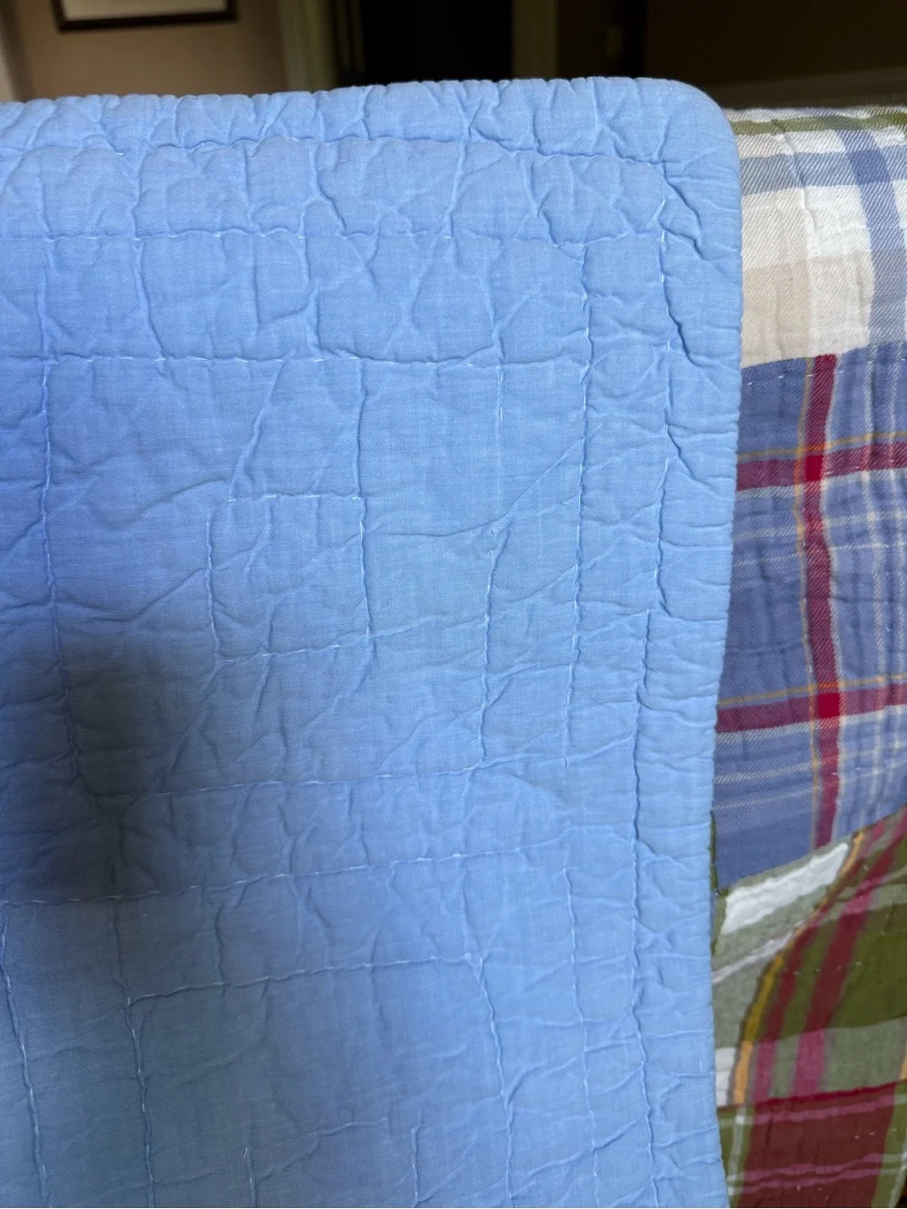 2 POTTERY BARN KIDS madras plaid quilts and shams twin